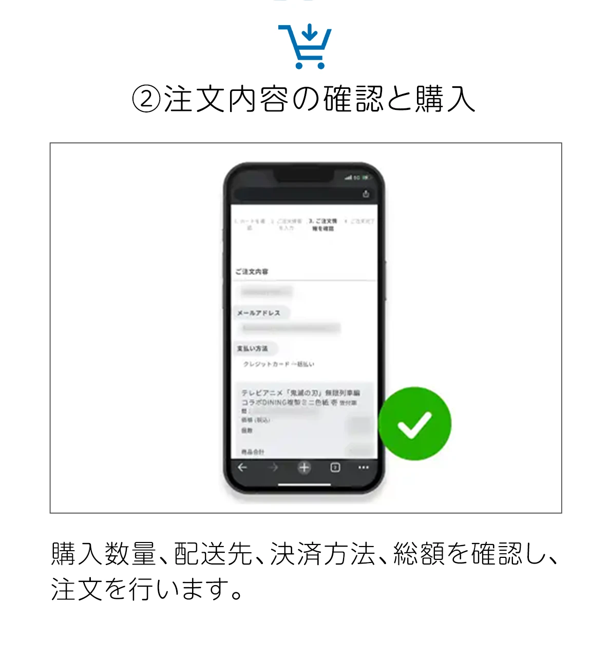 ②注文内容の確認と購入